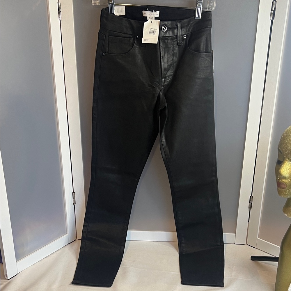 Good American Black Skinny Faux Leather Pants